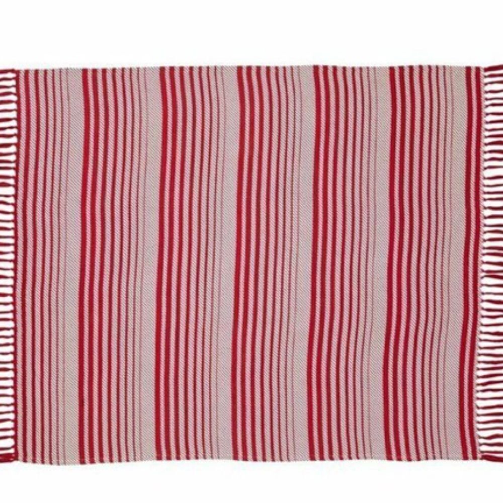 Whimsical Candy Cane Striped Woven Throw Blanket - Picture 2 of 3